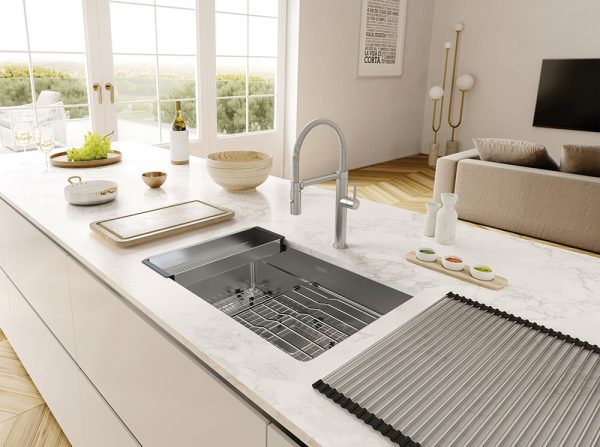 Peak PKG11031PWT-WKC Granite Polar White Workcenter Kitchen Sink - Image 3